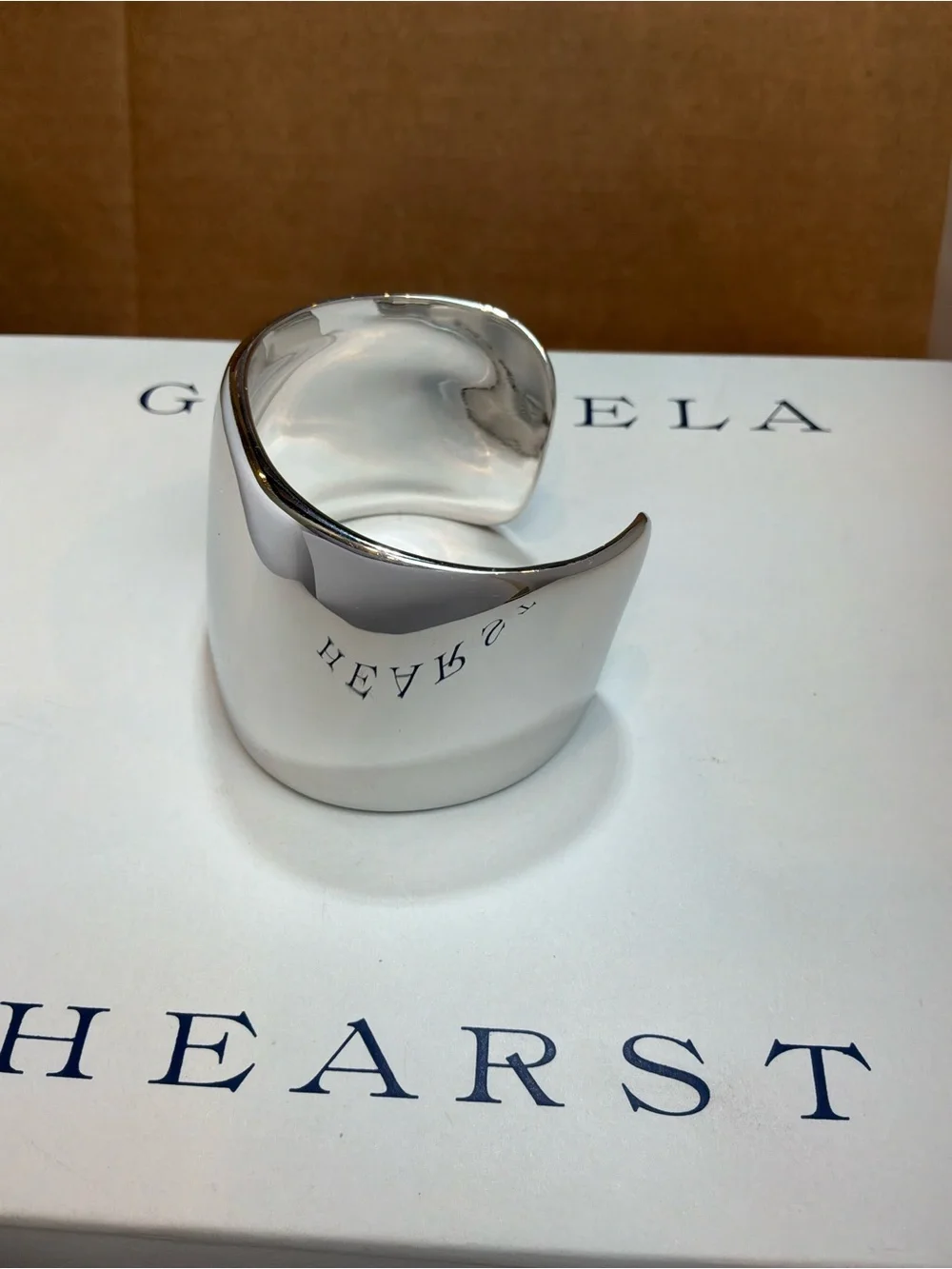 NIB Gabriela Hearst Polished Silver Wide Cuff Bangle AG925 Solid Silver